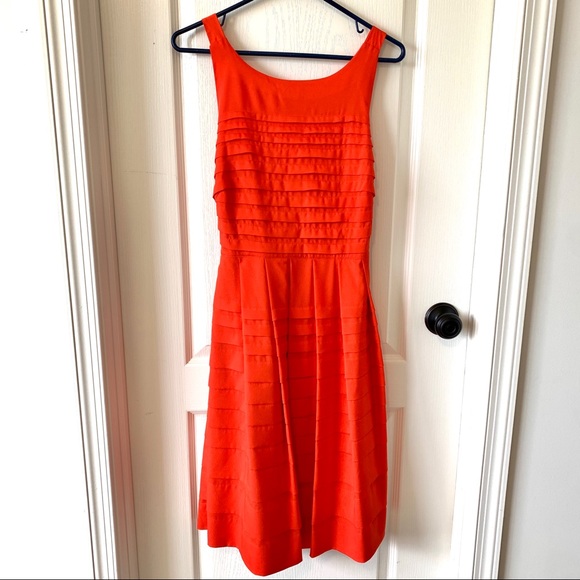 ANTHROPOLOGIE EVA FRANCO Pleated Tangelo Dress—6 - Picture 8 of 15